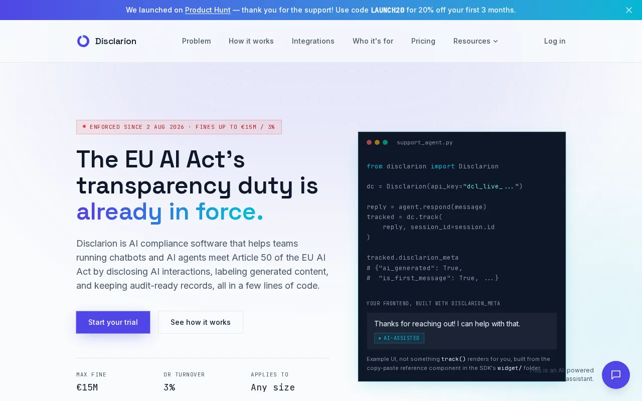 Disclarion — preview screenshot