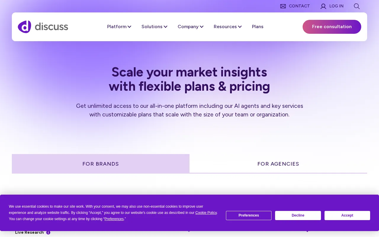 Discuss.io — pricing page