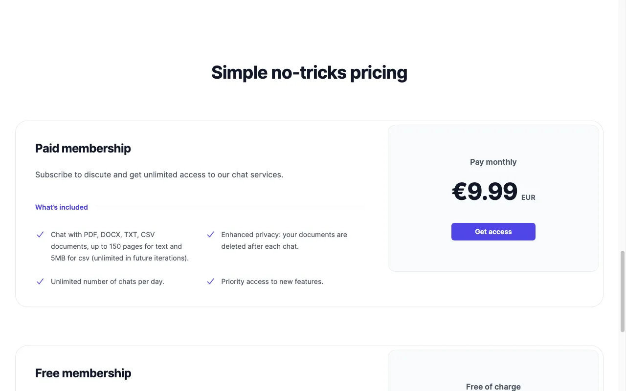 Discute — pricing page