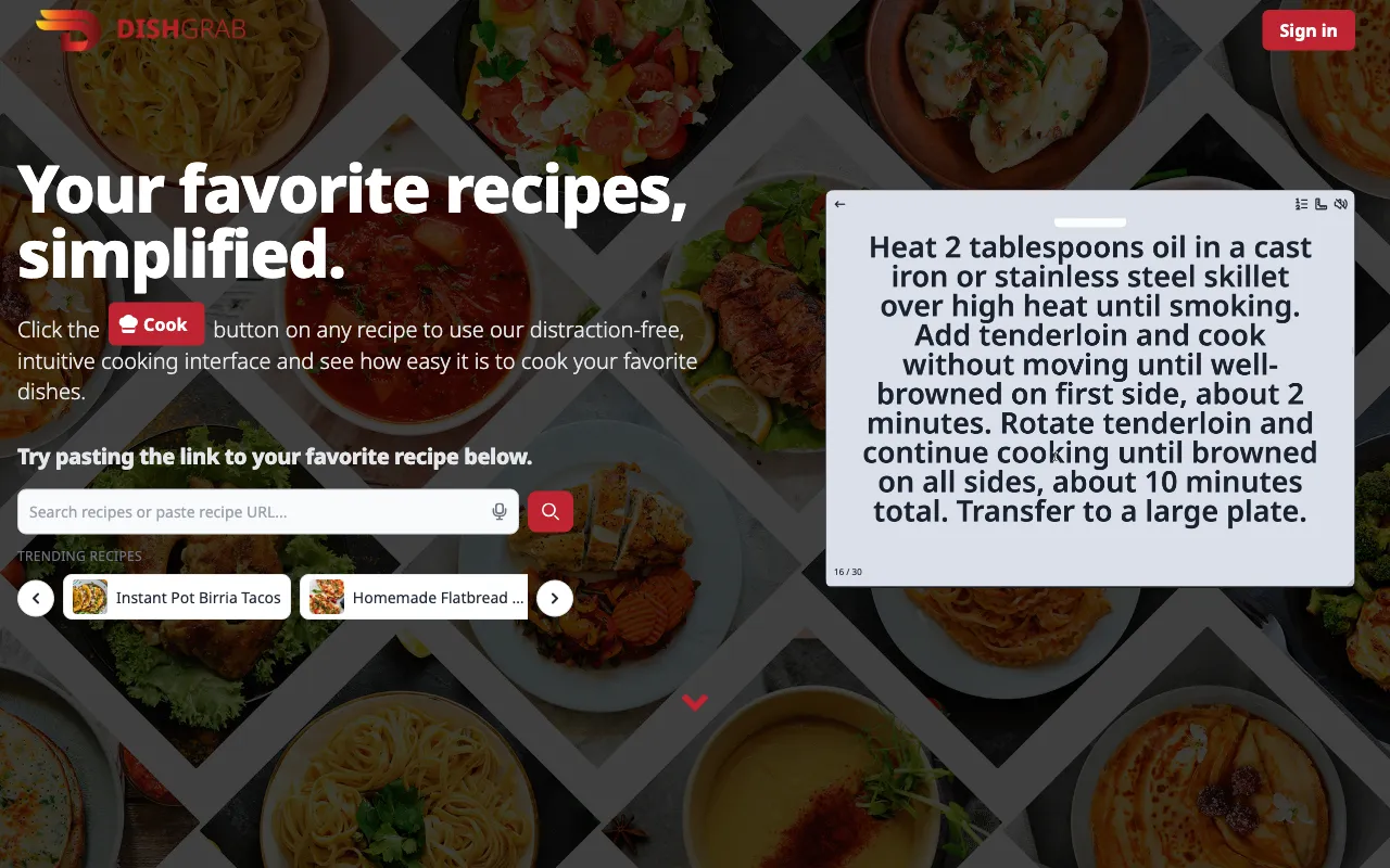 DishGrab — preview screenshot