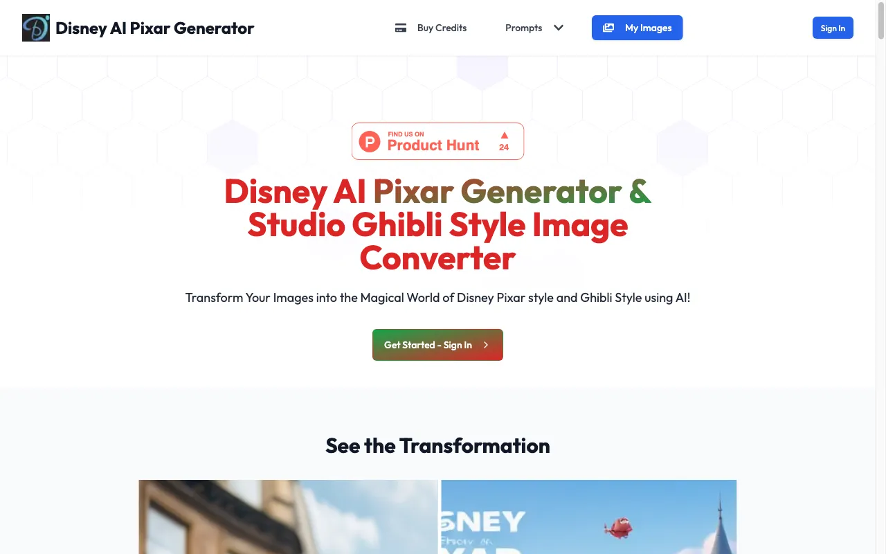 Disney Pixar AI Image Generator — preview screenshot