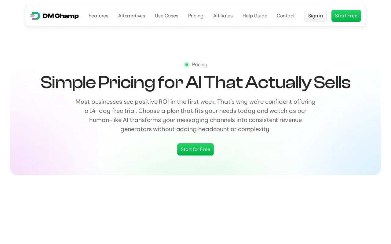 DM Champ — pricing page