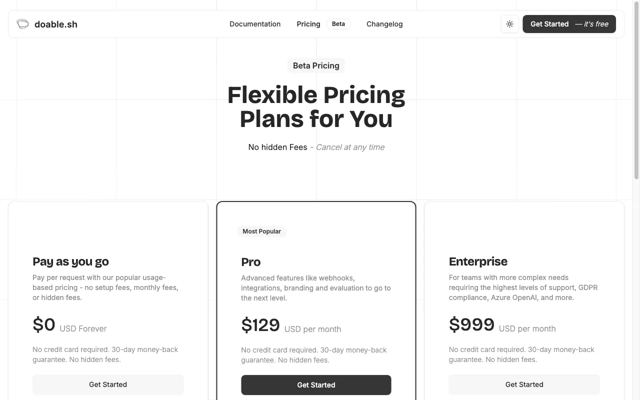 Doable — pricing page