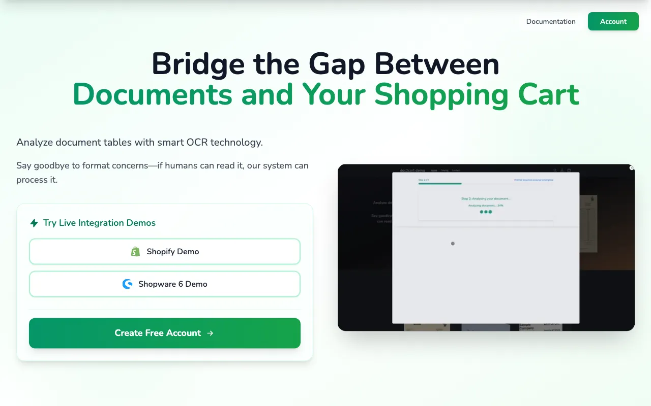 Doc2cart — preview screenshot