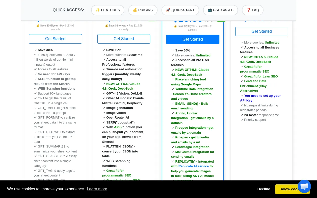 DocGPT.ai — pricing page
