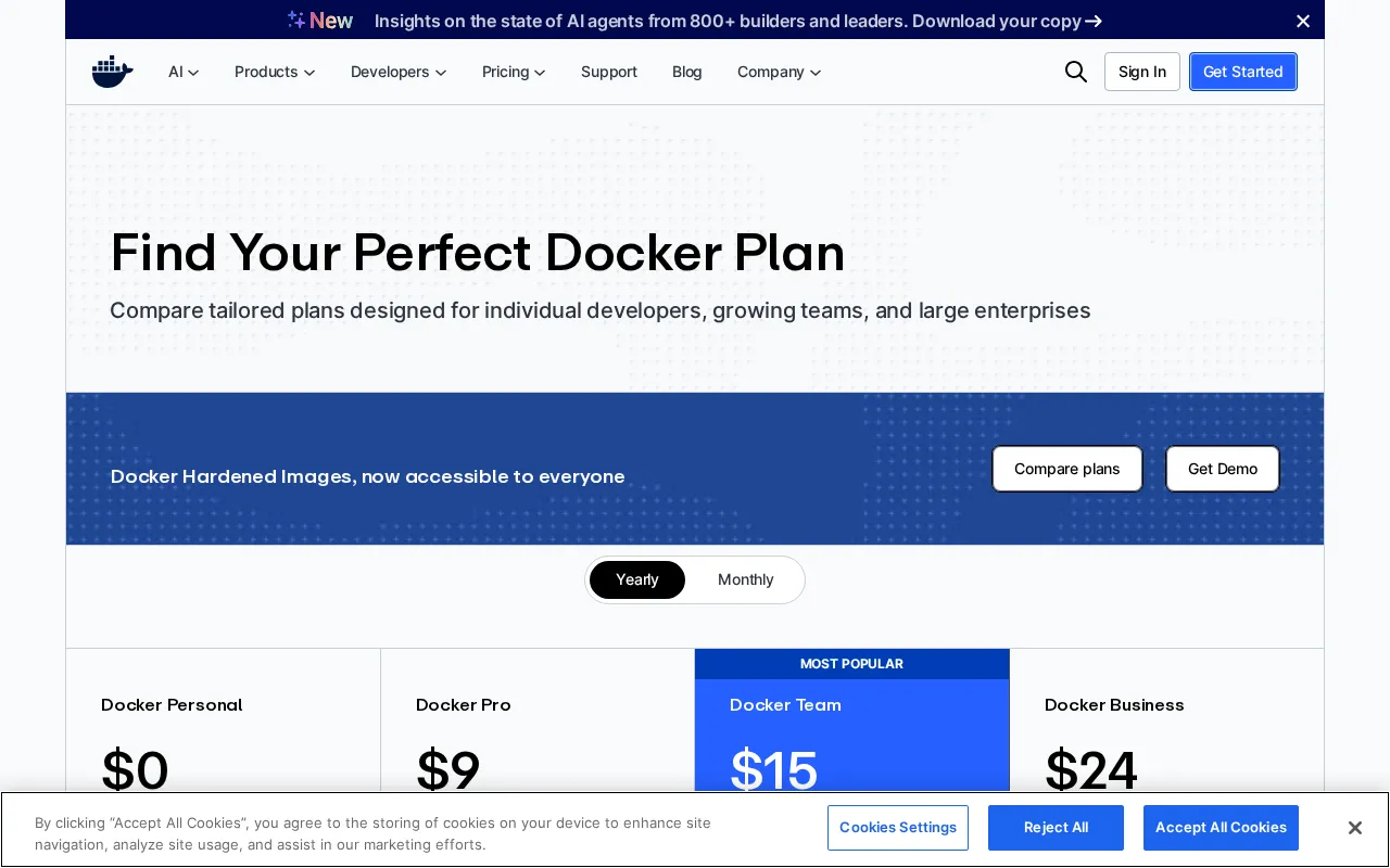 Docker — pricing page