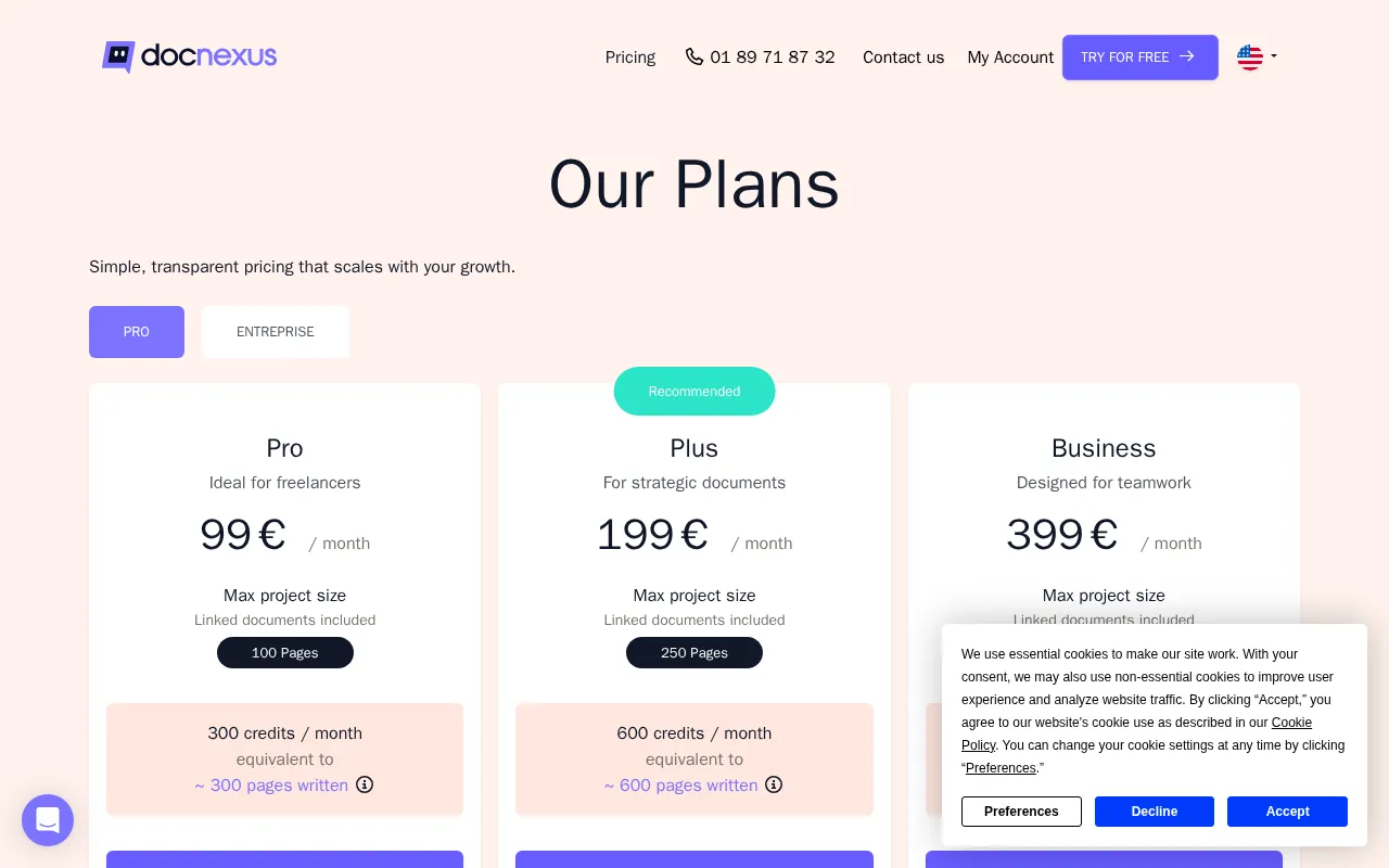 DocNexus — pricing page
