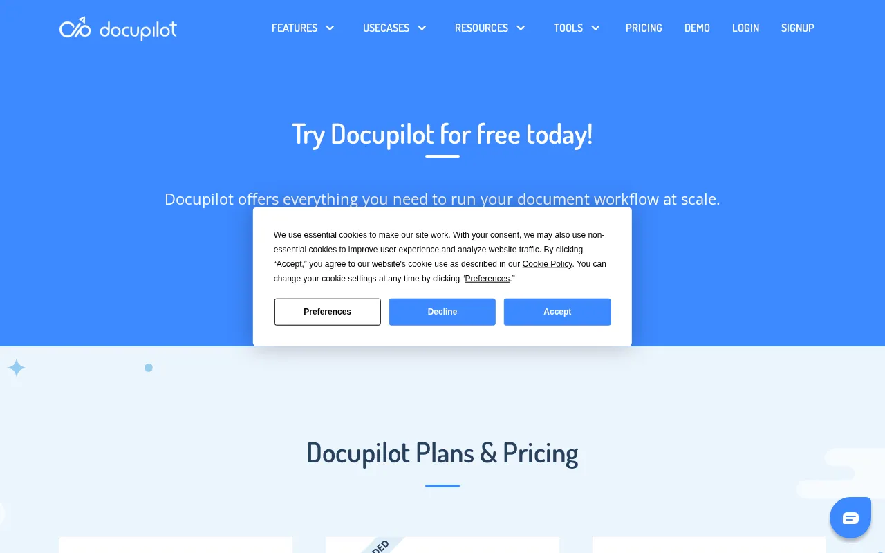 Docupilot — pricing page