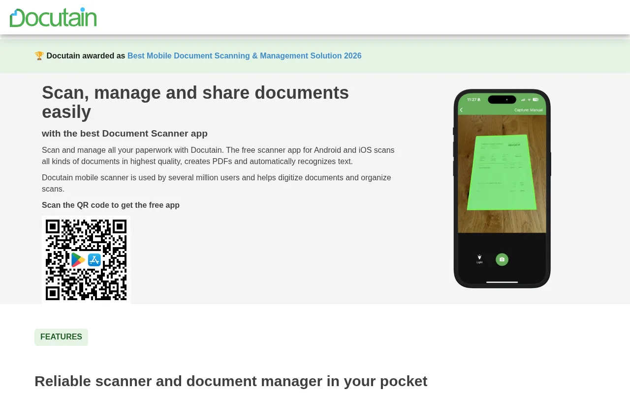 Docutain Scanner SDK — preview screenshot