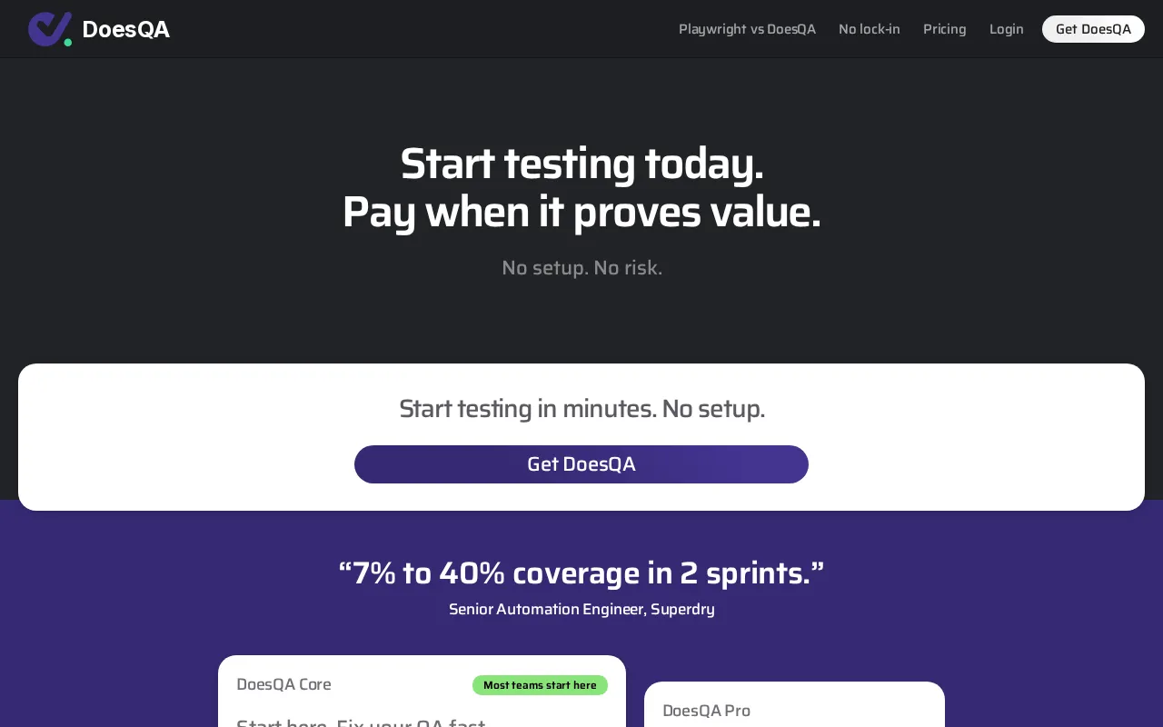 DoesQA — pricing page