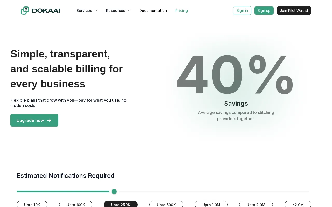 Dokaai — pricing page