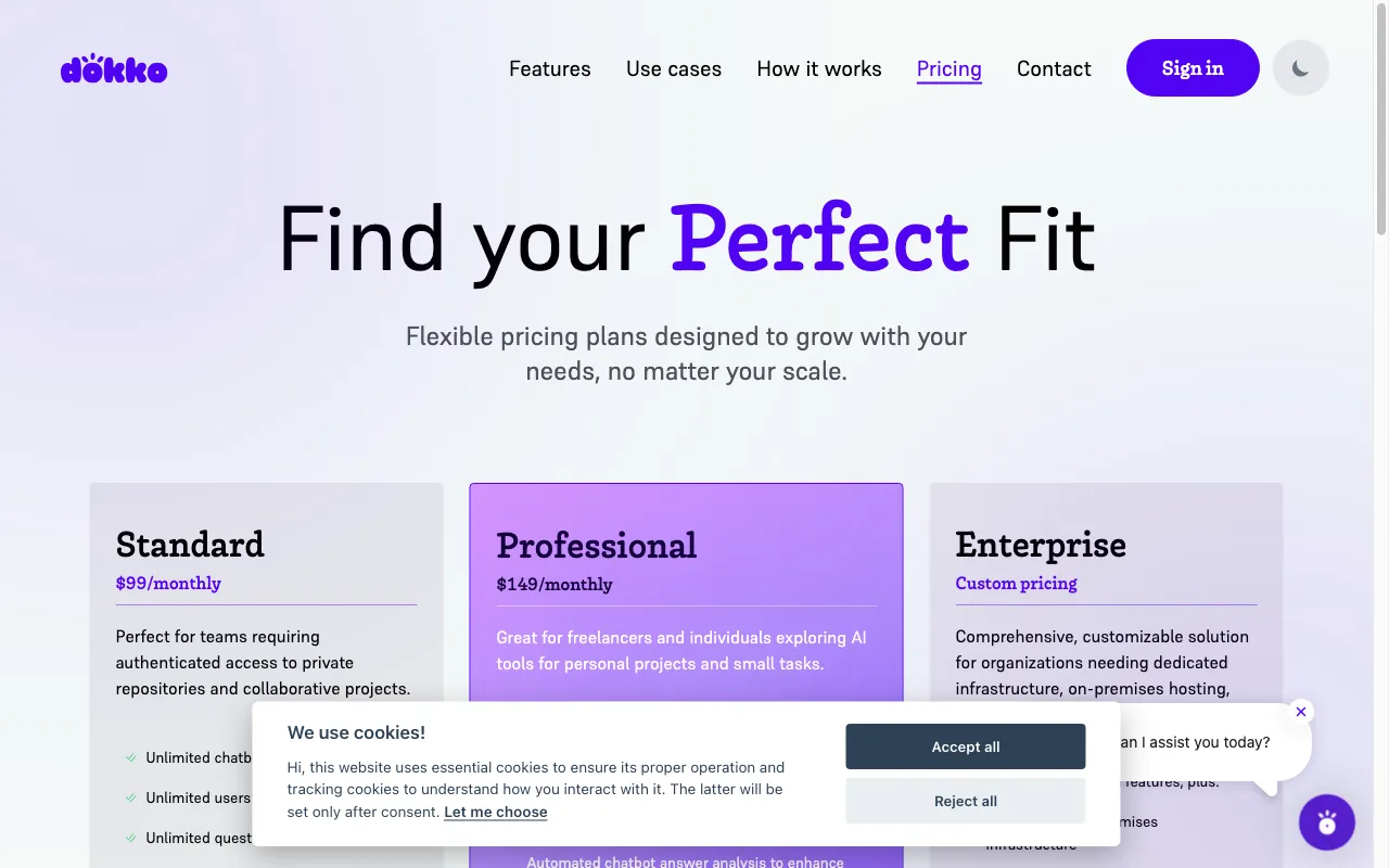 Dokko — pricing page
