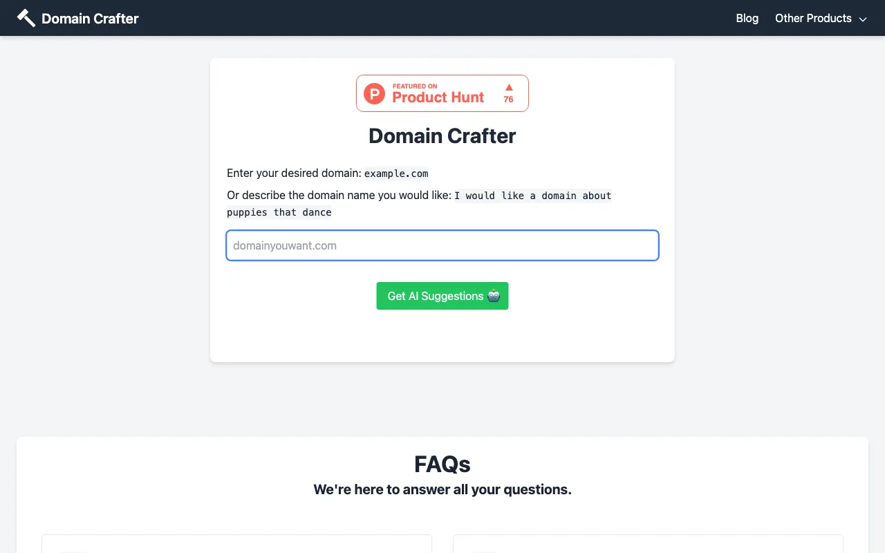 Domain Crafter — preview screenshot