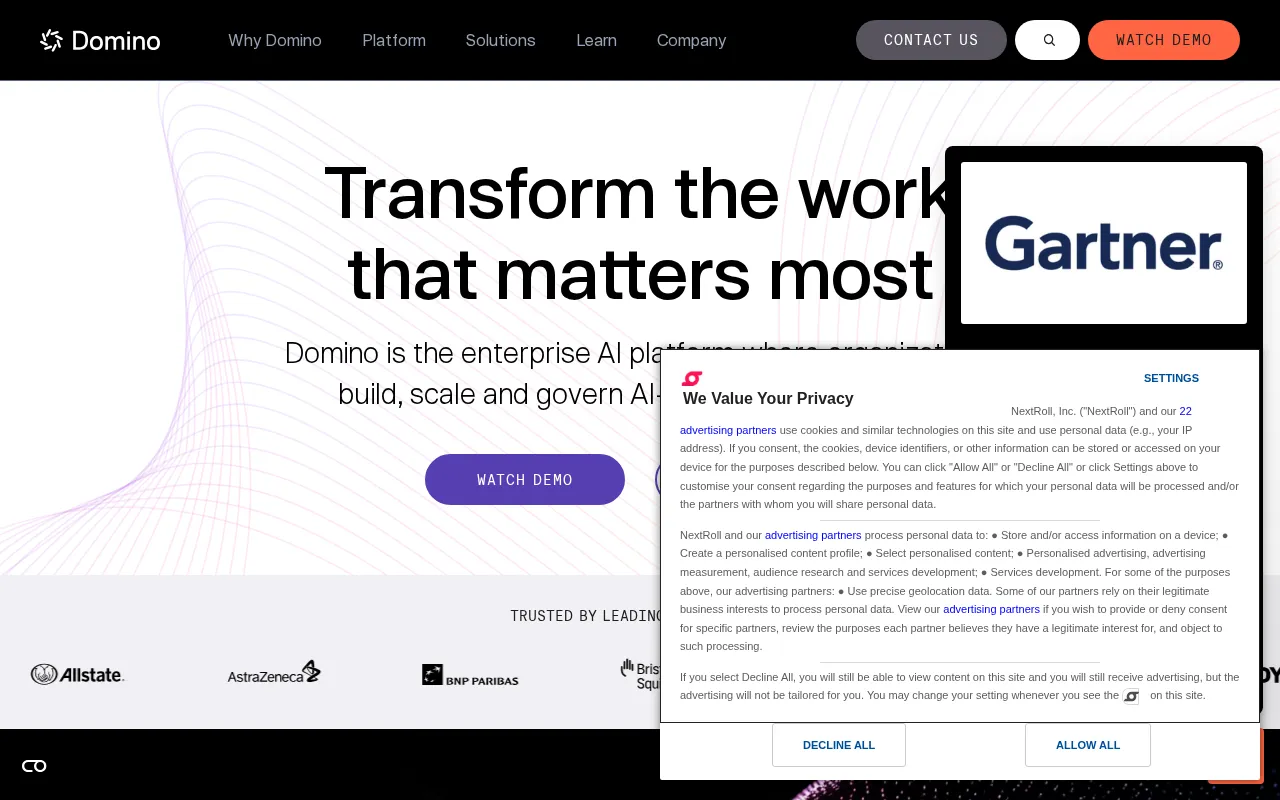 Domino Data Lab — preview screenshot