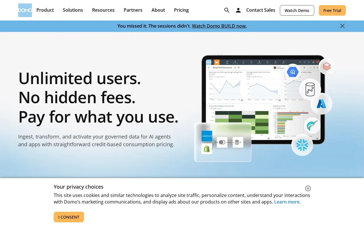 Domo — pricing page