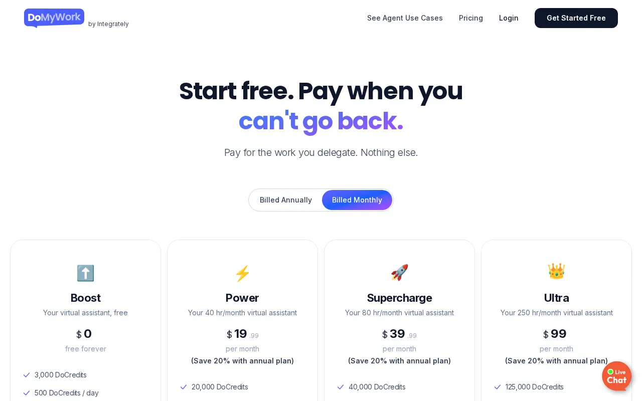 DoMyWork — pricing page