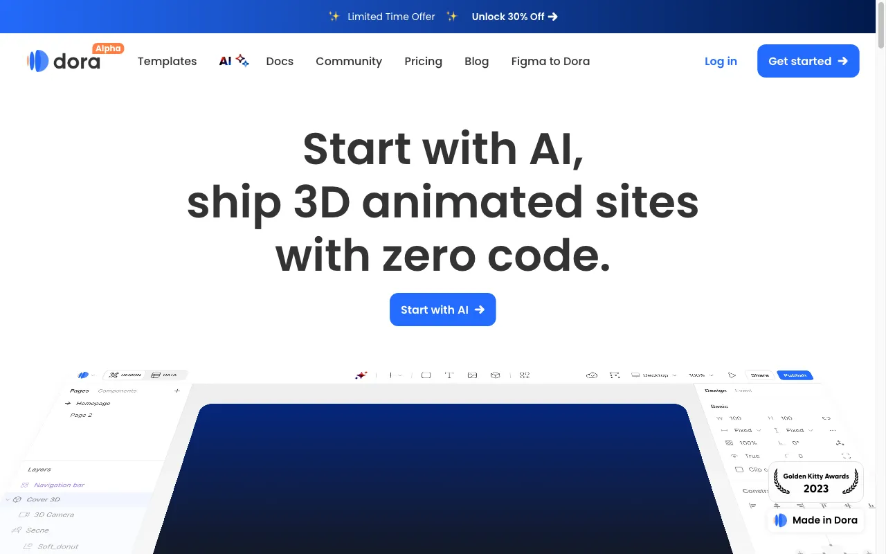Dora AI (Alpha) — preview screenshot