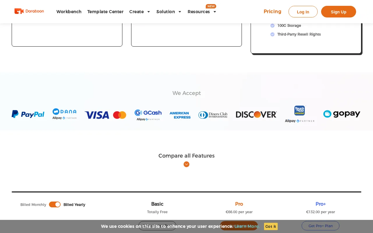 Doratoon — pricing page