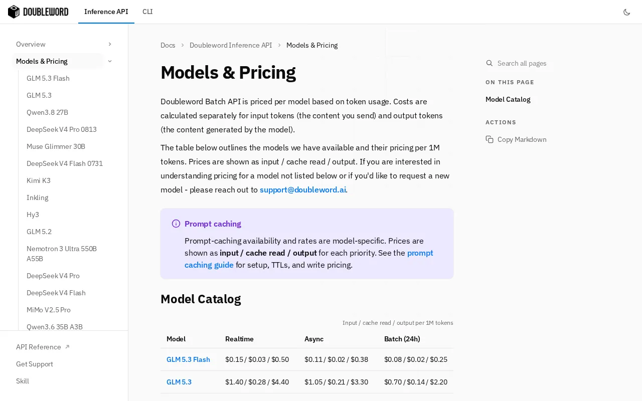 Doubleword — pricing page