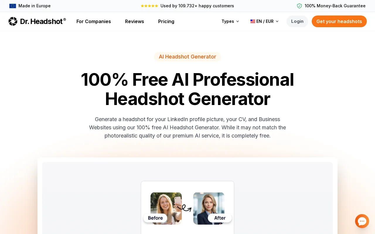 Dr. Headshot — preview screenshot