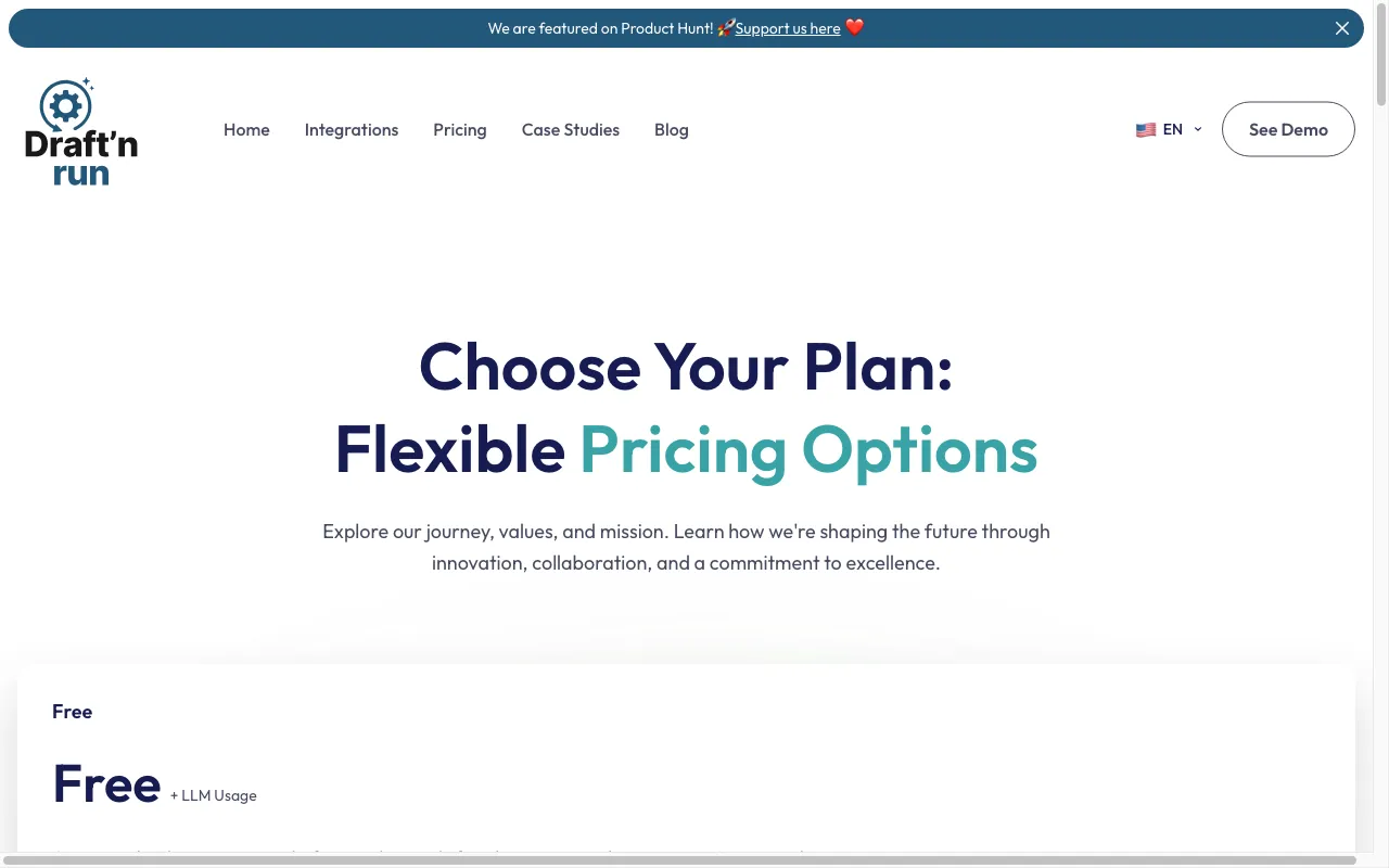 Draft'n Run — pricing page