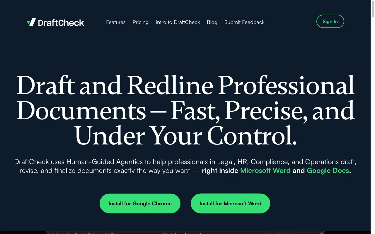 DraftCheck — preview screenshot