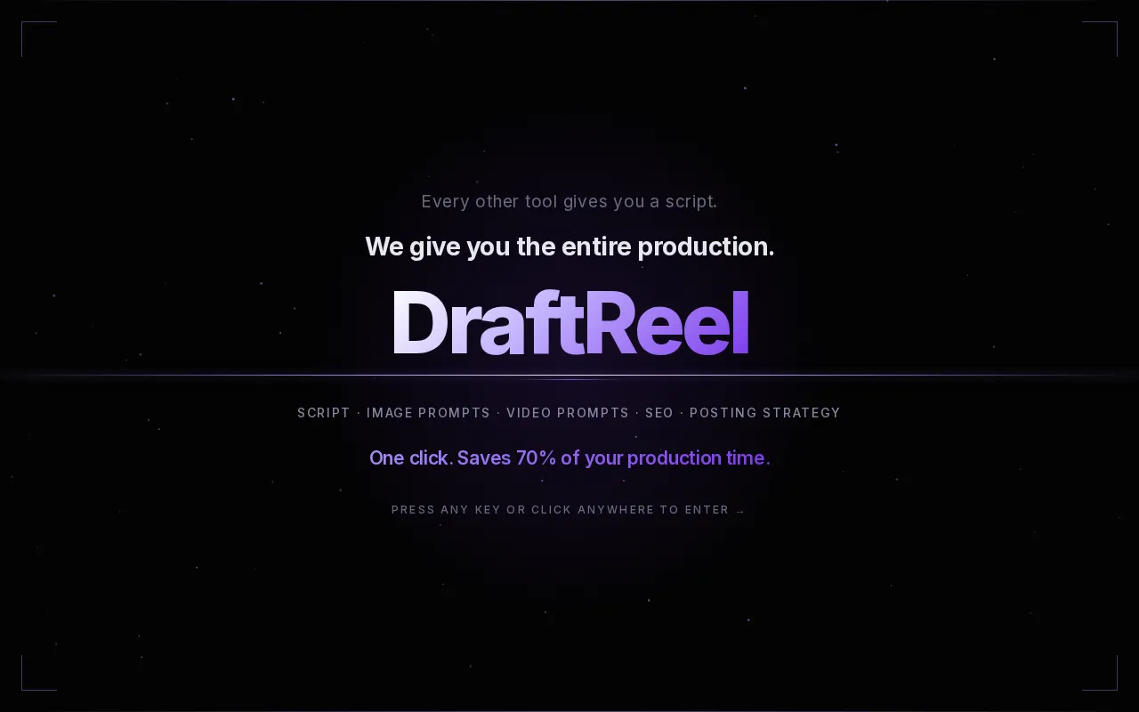 DraftReel — preview screenshot