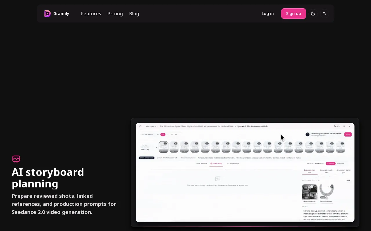 Dramily — pricing page