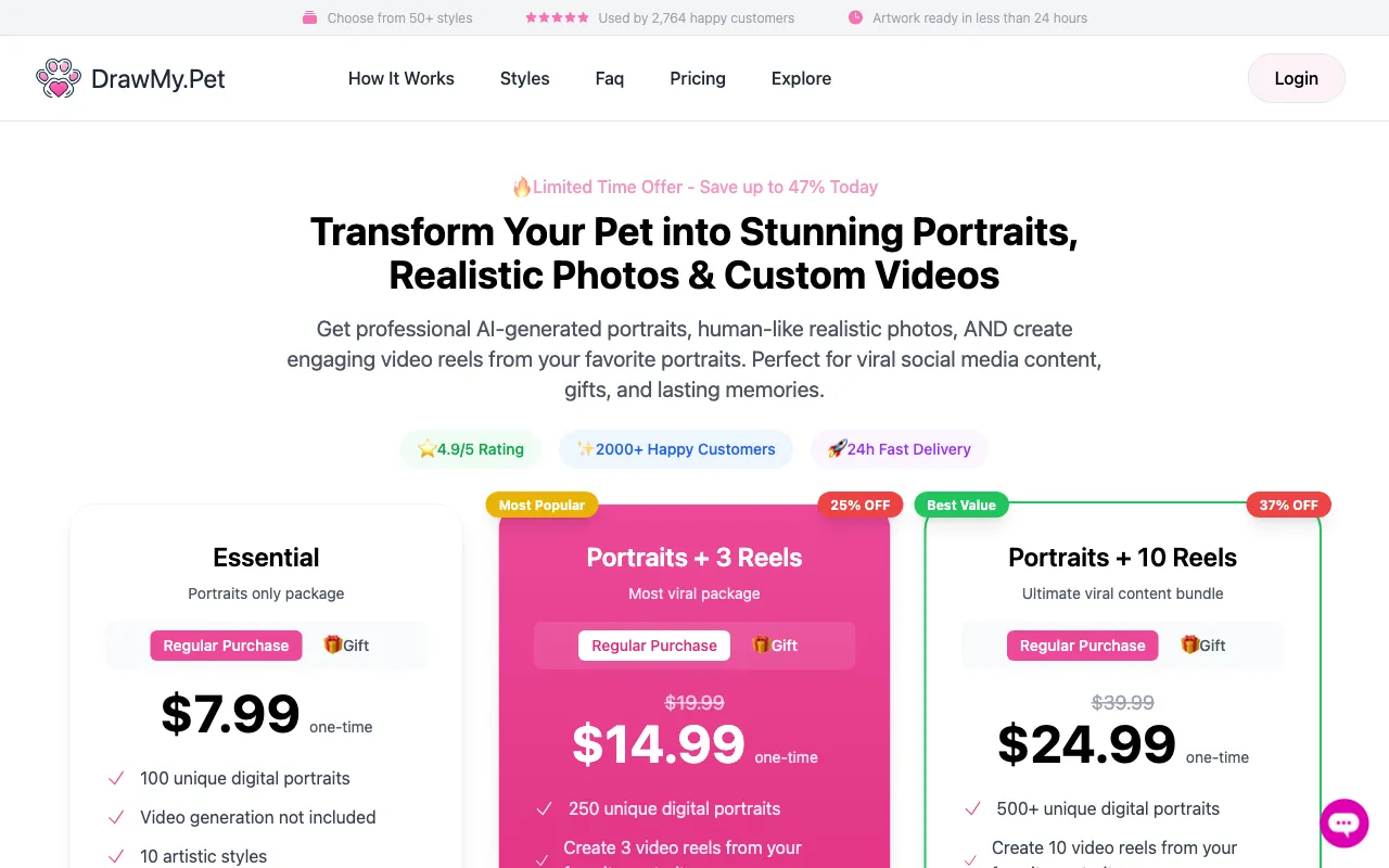 DrawMy.Pet — pricing page