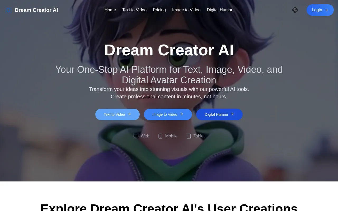 Dream Creator AI — preview screenshot