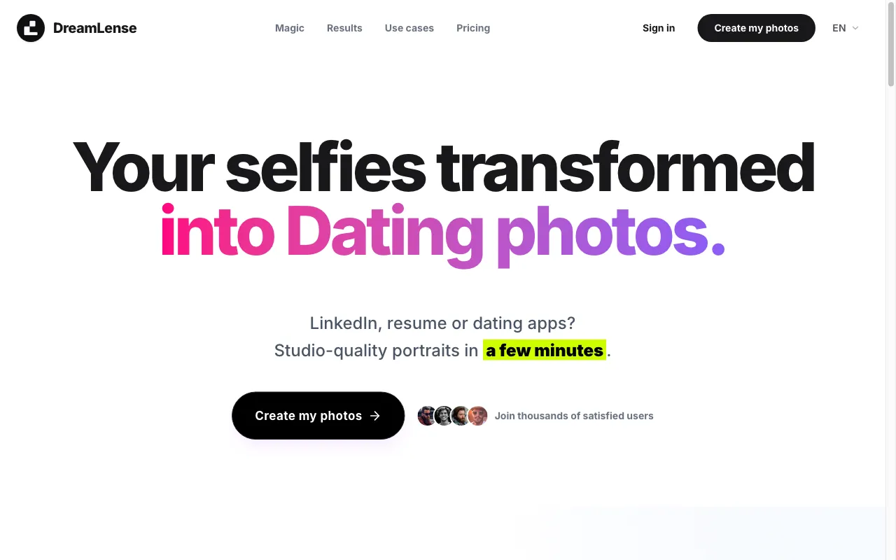DreamLense — pricing page