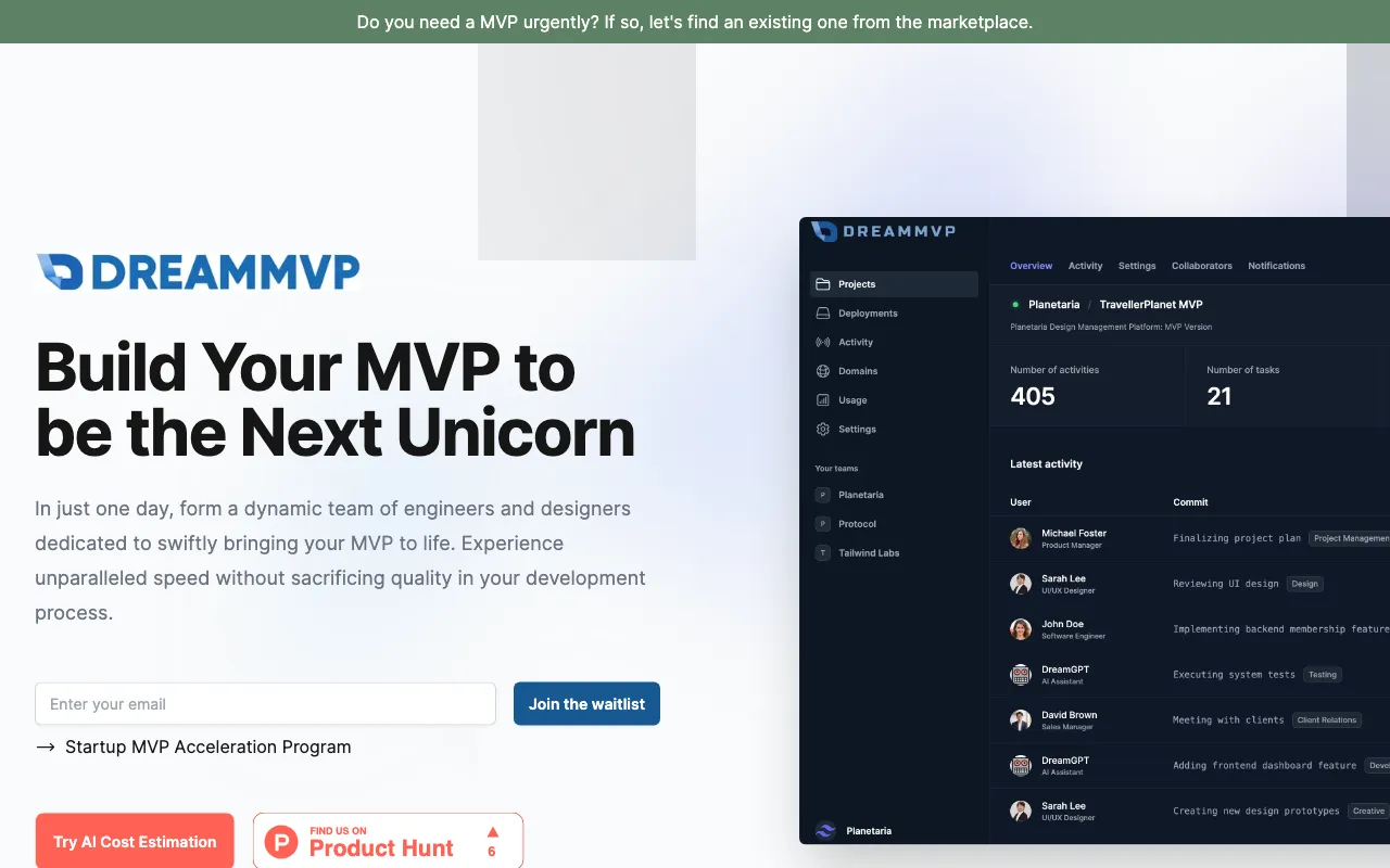DreamMVP — preview screenshot