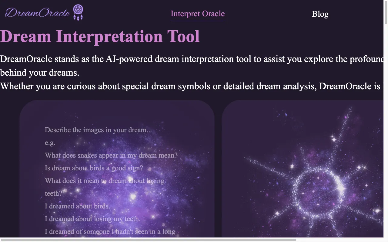 DreamOracle — preview screenshot