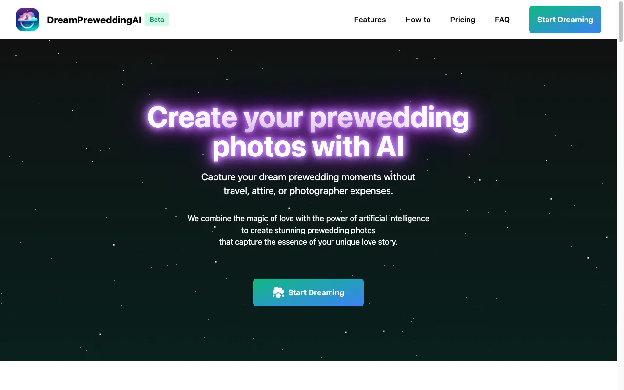 Dream Prewedding AI - Create your prewedding photos with AI — preview screenshot
