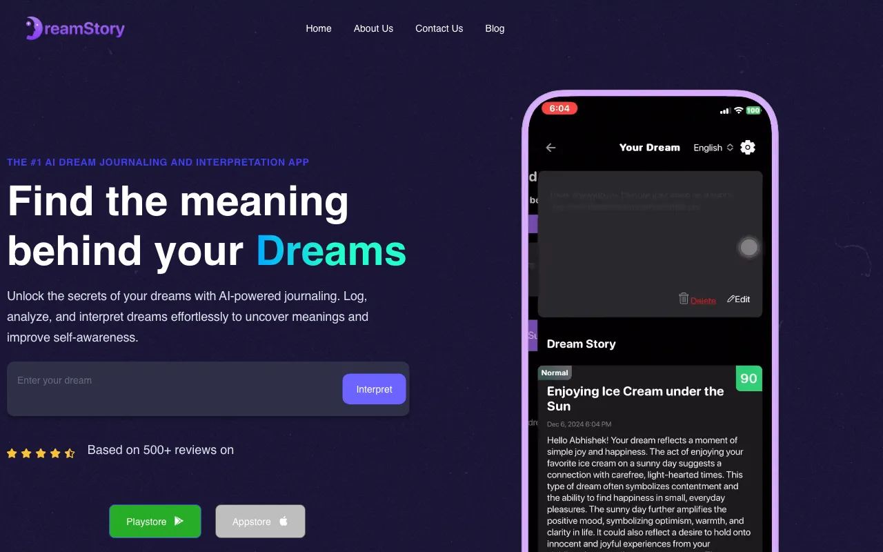 DreamStory — preview screenshot