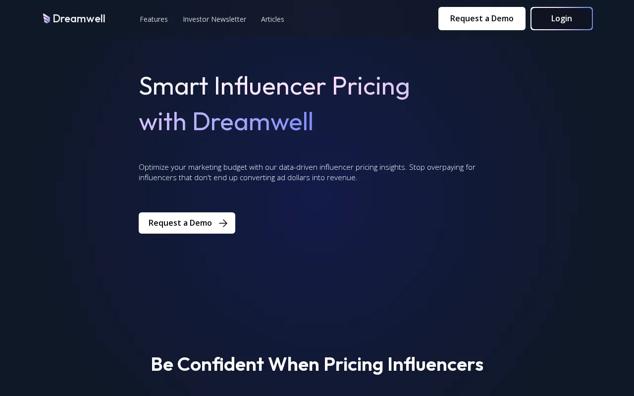 Dreamwell — pricing page
