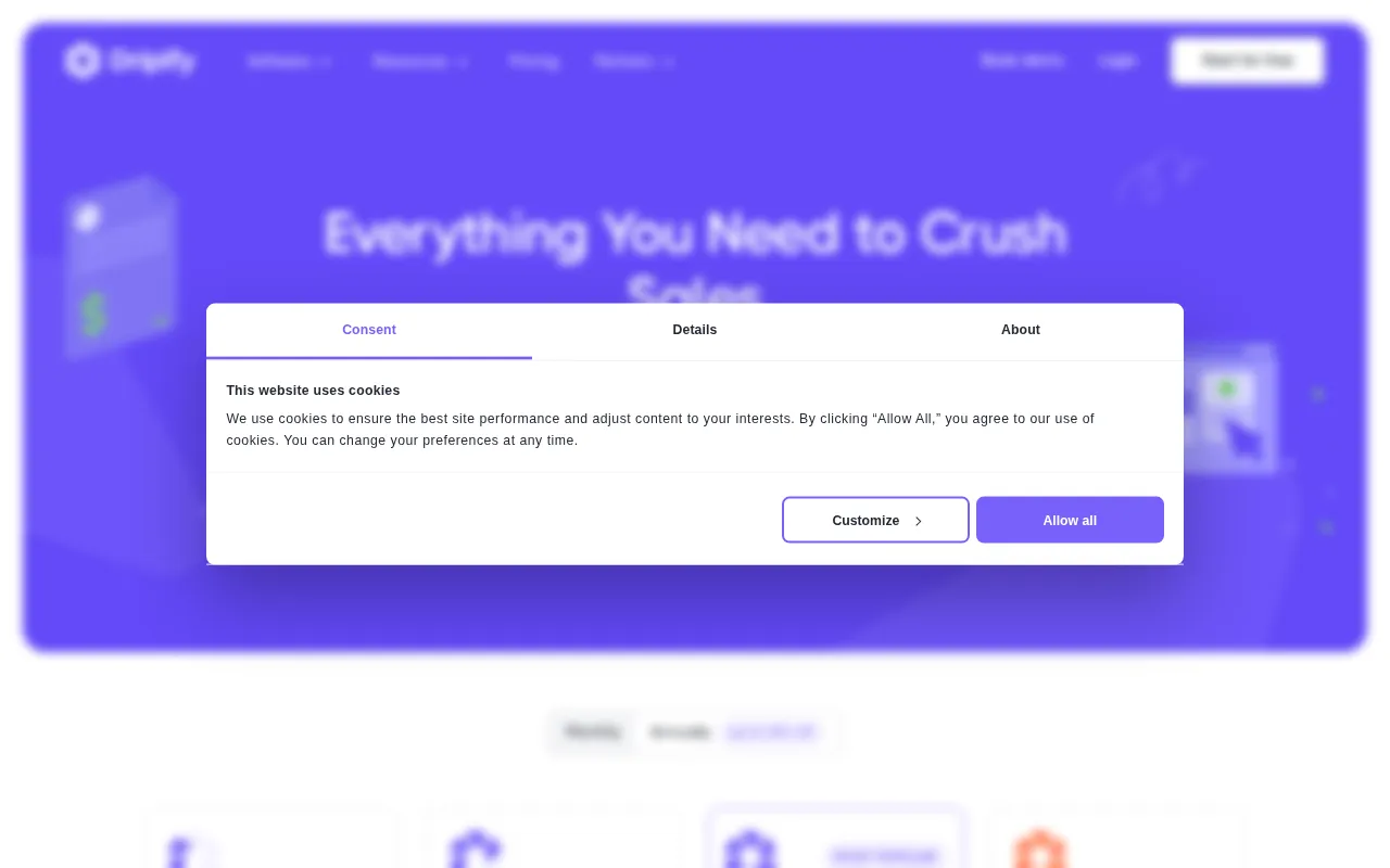 Dripify — pricing page