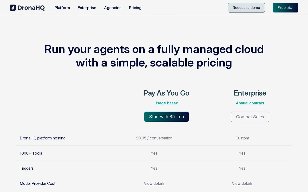DronaHQ — pricing page