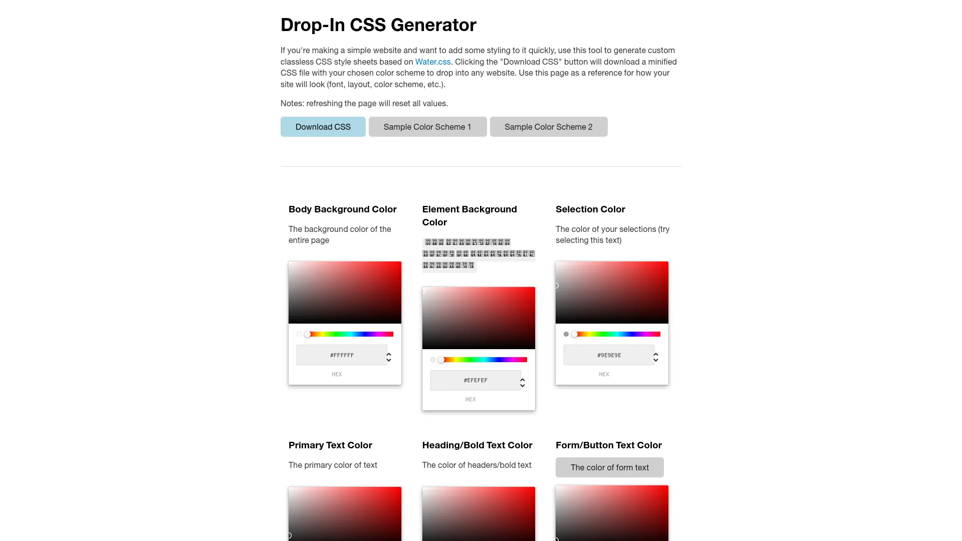 Drop-In CSS Generator — preview screenshot