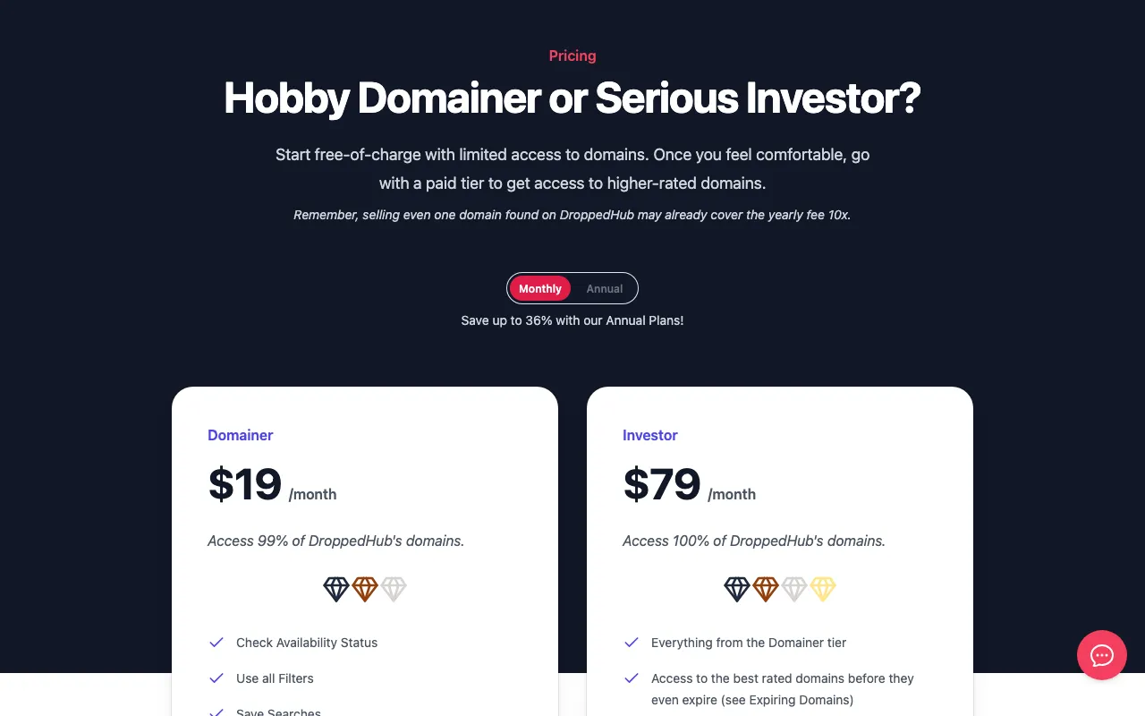 DroppedHub — pricing page