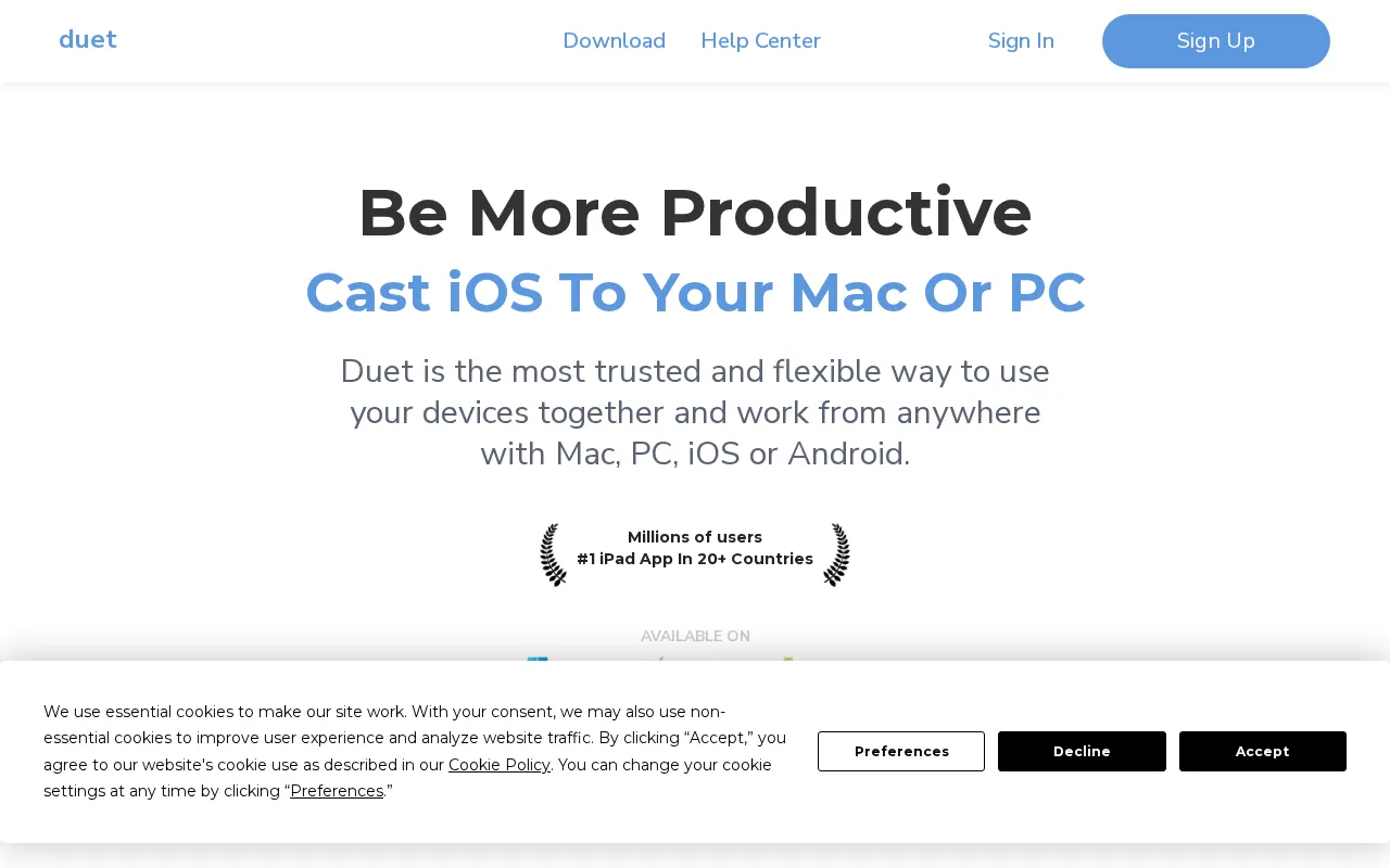 Duet Display — pricing page