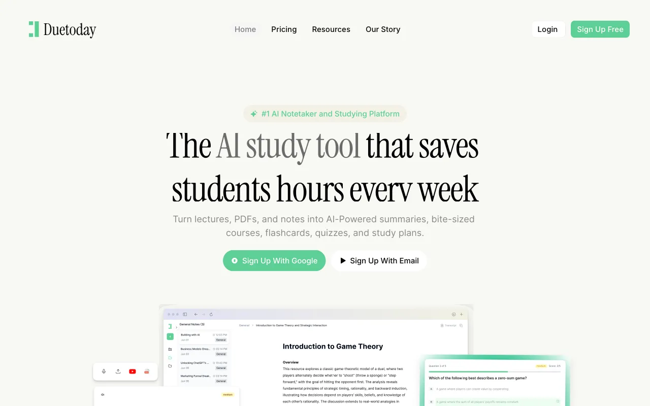 Duetoday — preview screenshot