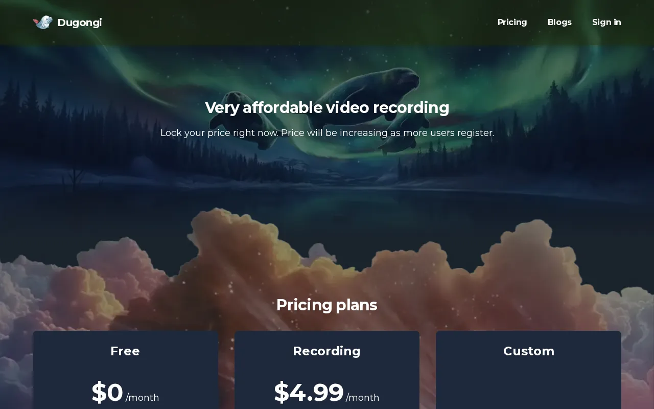 Dugongi — pricing page