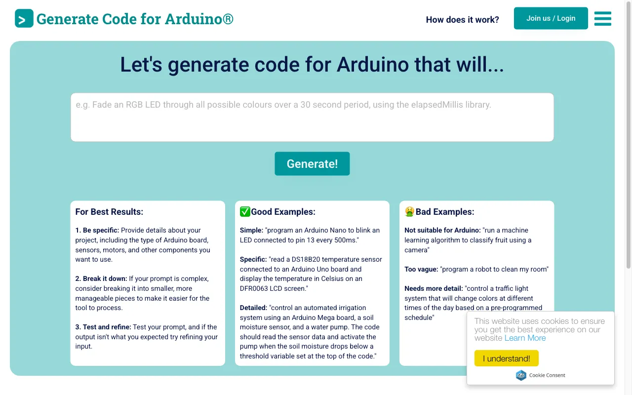 Duino Code Generator — preview screenshot