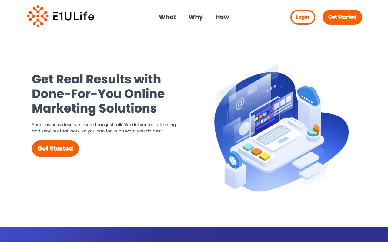 E1U Life All-in-one marketing platform — preview screenshot