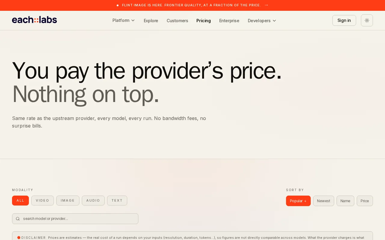 each::labs — pricing page