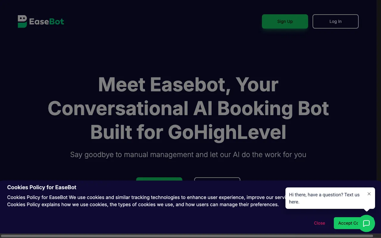 Easebot AI Booking Bot for GoHighLevel — preview screenshot