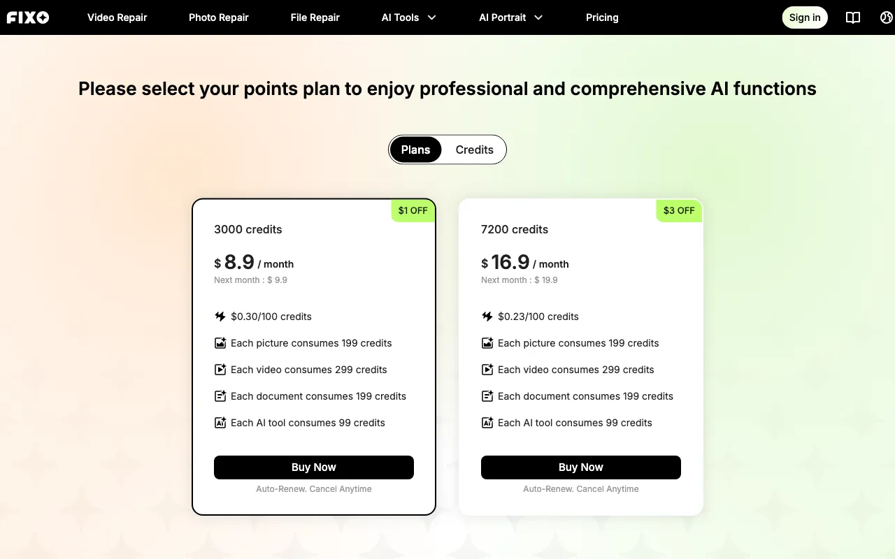 EaseUS Fixo — pricing page