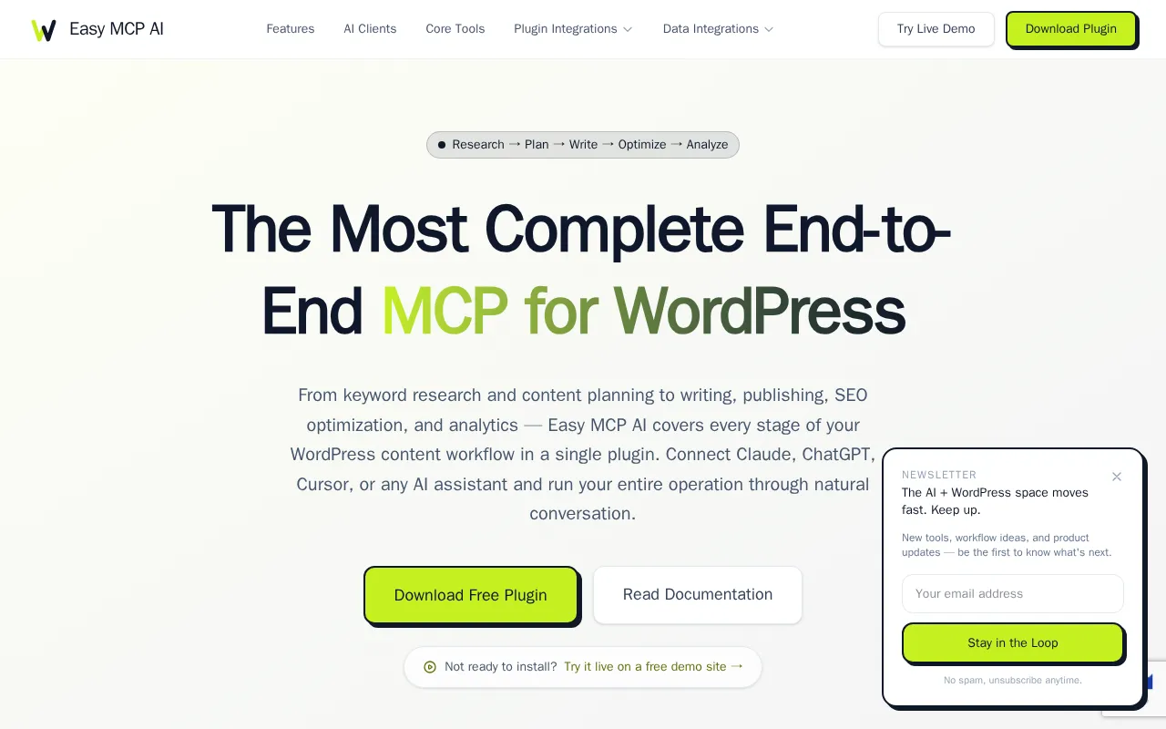Easy MCP AI for Wordpress — preview screenshot