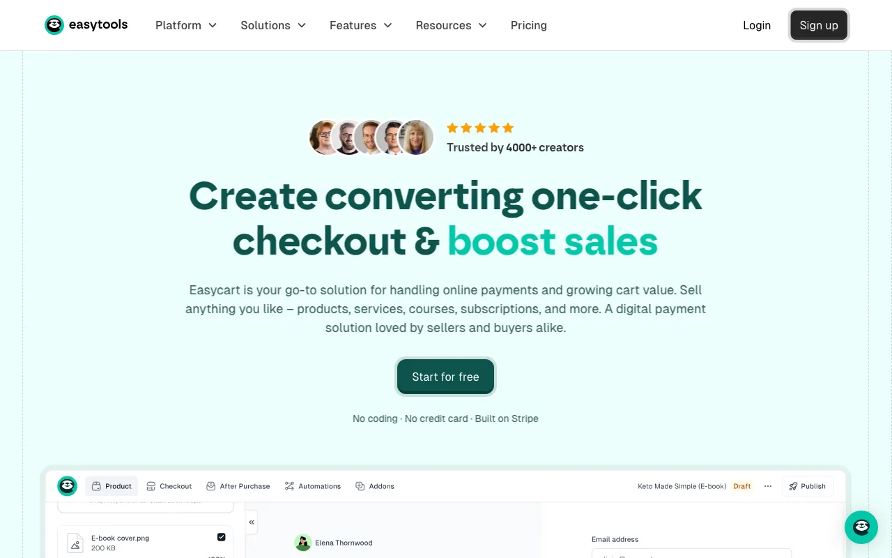 Easycart — pricing page